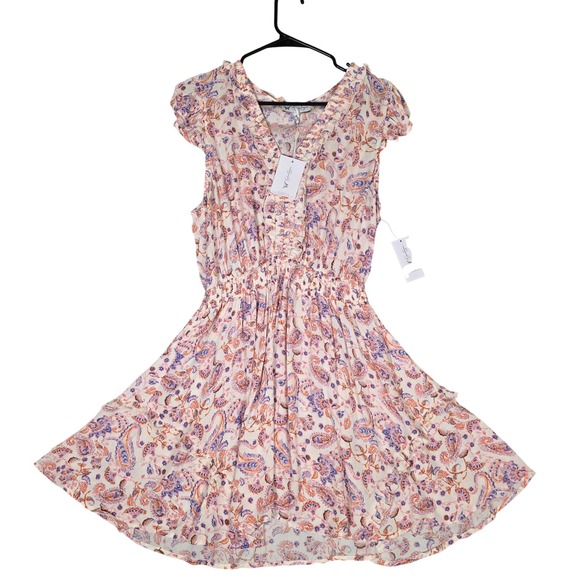 Jessica Simpson Dresses & Skirts - Jessica Simpson Jade V Neck Mini Dress Paisley Gardenia Womens Size S